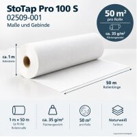 StoTap Pro 100 S – Naturweißes Malervlies, 50 m² Rolle, 35 g/m²
