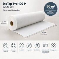 StoTap Pro 100 P – Weiß pigmentiertes Glasvlies, Malervlies, 50 m² Rolle
