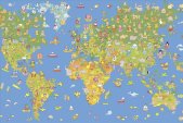 AS Creation XXL Kids 2010 World Map 0351-71 , 35171  2m x...