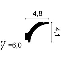 Orac Eckleiste Purotouch C260 200 x 4,8 x 4,1 cm