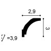 Orac Eckleiste Duropolymer CX115 200 x 2,9 x 3 cm