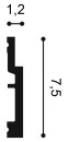 Orac Eckleiste flexibel / biegbar  SX187F 200 x 1,2 x 7,5 cm