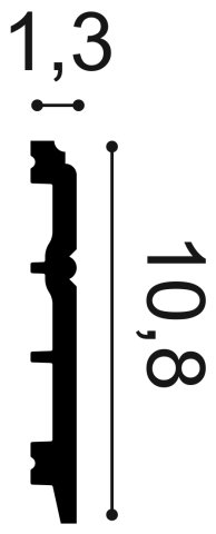 Orac Sockelleiste Duropolymer SX105 200 x 1,3 x 10,8 cm