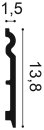 Orac SX138  Sockelleiste Duropolymer SX138 200 x 1,5 x 13,8 cm
