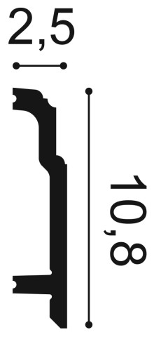 Orac Sockelleiste Duropolymer SX155 200 x 2,5 x 10,8 cm