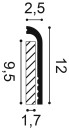 Orac SX185 Abdeck-Sockelleiste Duropolymer SX185 200 x 2,5 x 12 cm