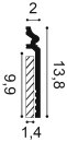 Orac SX186 Abdeck-Sockelleiste Duropolymer SX186 200 x 2,2 x 13,8 cm
