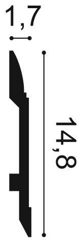 Orac Sockelleiste flexibel / biegbar  SX104F 200 x 1,7 x 14,8 cm