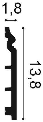Orac Sockelleiste flexibel / biegbar  SX118F 200 x 1,8 x 13,8 cm