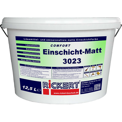 Rickert Comfort Einschicht-Matt 3023 Innenfarbe 5x12,5 Liter Farbton weiß