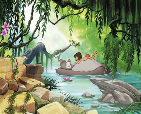 Tapeten Komar 8-4106  Fototapete "Jungle book swimming with Baloo"   bunt       
