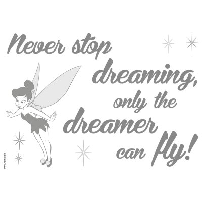 Tapeten Komar 14001h  Deco-Sticker " Never stop dreaming"  grau/schwarz