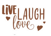 Tapeten Komar 17055h  Deco-Sticker "LIVE LAUGH LOVE"  kupfer          