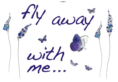 Tapeten Komar 17719h  Deco-Sticker "Butterflies"  lila            