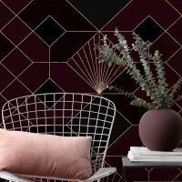 Tapeten Komar HX3-010  Vlies Fototapete "Coquilles Rouges"  blau/rot