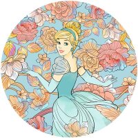 Tapeten Komar DD1-003 Selbstklebende Fototapete/Wandtattoo Vlies  - Cinderella Pastel Dreams - Größe 125 x 125 cm