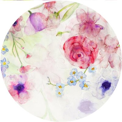 Tapeten Komar D1-074 Selbstklebende Fototapete/Wandtattoo Vlies  - Floret - Größe 125 x 125 cm