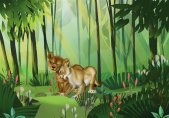 Tapeten Komar DX8-029 Fototapeten Vlies  - Lion King Love - Größe 400 x 280 cm