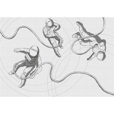 Tapeten Komar IAX8-0015 Fototapeten Vlies  - Extraordinary Astronauts - Größe 400 x 280 cm