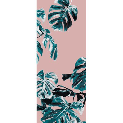 Tapeten Komar P016B-VD1 Fototapeten Vlies  - Monstera Rosé Panel - Größe 100 x 250 cm