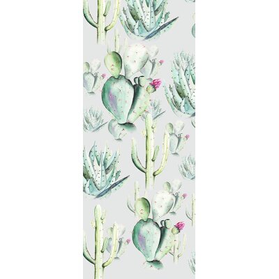 Tapeten Komar P045B-VD1 Fototapeten Vlies  - Cactus Grey Panel - Größe 100 x 250 cm