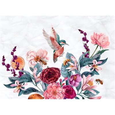 AS Digital Wandbilder Designwalls 2 DD123456 FlyingColibri  3,5 x 2,55 m 170 g/m² Glattvlies Profi