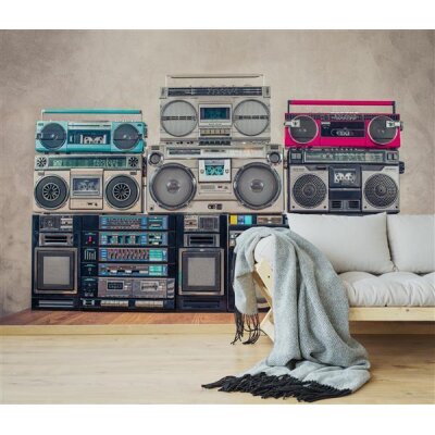 AS Digital Wandbilder Designwalls 2 DD123716 Ghettoblaster  3,5 x 2,55 m 170 g/m² Glattvlies Profi