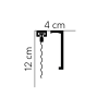 Mardom Decor Gardinenleiste Polyforce QL035T 200 x 12,0 x 4,0  cm