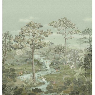 Eijffinger PIP STUDIO 6 333160 Wandbild Vlies Vögel Grün