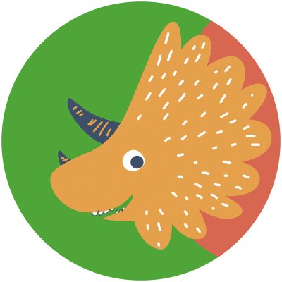 Komar Fototapeten D1-066 Selbstklebende Vlies Fototapete/Wandtattoo - Little Dino Trice - Größe 125 x 125 cm