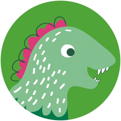 Komar Fototapeten D1-067 Selbstklebende Vlies Fototapete/Wandtattoo - Little Dino Tyranno - Größe 125 x 125 cm