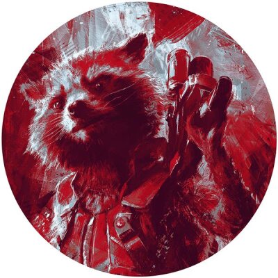 Komar Fototapeten DD1-052 Selbstklebende Vlies Fototapete/Wandtattoo - Avengers Painting Rocket Raccoon - Größe 125 x 125 cm