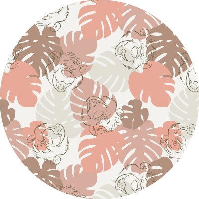 Komar Fototapeten DD1-070 Selbstklebende Vlies Fototapete/Wandtattoo - Jungle Joy - Größe 125 x 125 cm