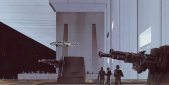 Komar Fototapeten DX10-050 Vlies Fototapete - Star Wars Classic RMQ Death Star Hangar - Größe 500 x 250 cm