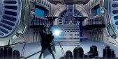 Komar Fototapeten DX10-052 Vlies Fototapete - Star Wars Classic RMQ Duell Throneroom - Größe 500 x 250 cm