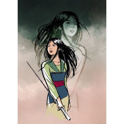 Komar Fototapeten IADX4-083 Vlies Fototapete - Brave Mulan - Größe 200 x 280 cm
