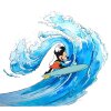 Komar Fototapeten IADX6-007 Vlies Fototapete - Mickey Surfing - Größe 300 x 280 cm
