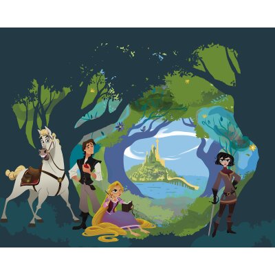 Komar Fototapeten IADX7-001 Vlies Fototapete - Tangled - Größe 350 x 280 cm