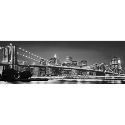 Komar Fototapeten X8-320 Vlies Fototapete - Brooklyn Bridge - Größe 400 x 140 cm