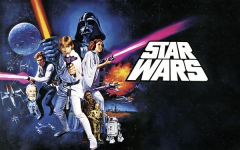 Komar Fototapeten 026-DVD4 Vlies Fototapete - Star Wars Poster Classic 1 - Größe 400 x 250 cm