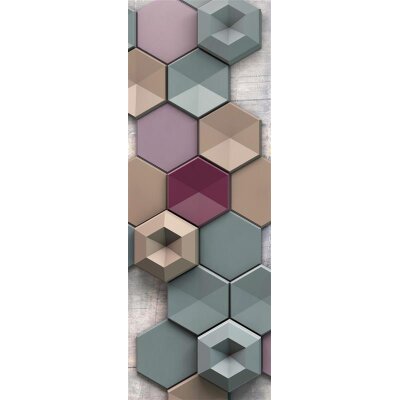 Komar Fototapeten 158-DV1 Vlies Fototapete - Hexagon - Größe 100 x 280 cm