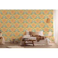 AS 395301 Tapeten A.S Creation Farbe Blau Gelb Grün Orange  Braun Retro Chic Vliestapete
