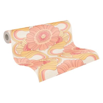 AS 395305 Tapeten A.S Creation Farbe Gelb Rosa Weiß Rot Beige Retro Chic Vliestapete