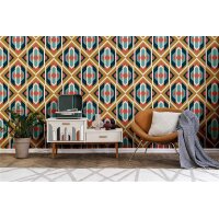 AS 395314 Tapeten A.S Creation Farbe Blau Gelb Rot Creme  Retro Chic Vliestapete