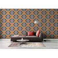 AS 395314 Tapeten A.S Creation Farbe Blau Gelb Rot Creme  Retro Chic Vliestapete