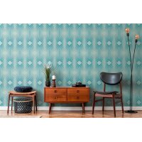 AS 395321 Tapeten A.S Creation Farbe Blau Hellblau Türkis Weiß  Retro Chic Vliestapete