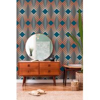 AS 395322 Tapeten A.S Creation Farbe Blau Rot Rosa   Retro Chic Vliestapete