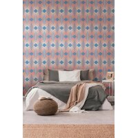 AS 395322 Tapeten A.S Creation Farbe Blau Rot Rosa   Retro Chic Vliestapete