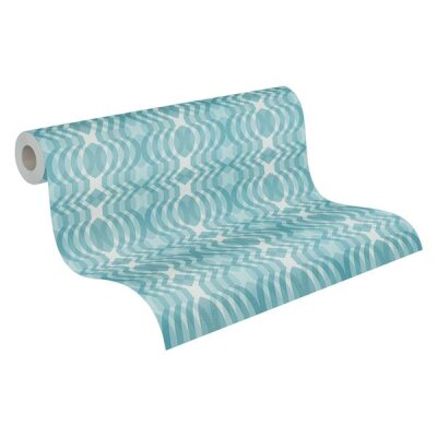 AS 395342 Tapeten A.S Creation Farbe Blau Creme Weiß Hellblau  Retro Chic Vliestapete