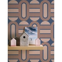 AS 395363 Tapeten A.S Creation Farbe Blau Braun beige   Retro Chic Vliestapete